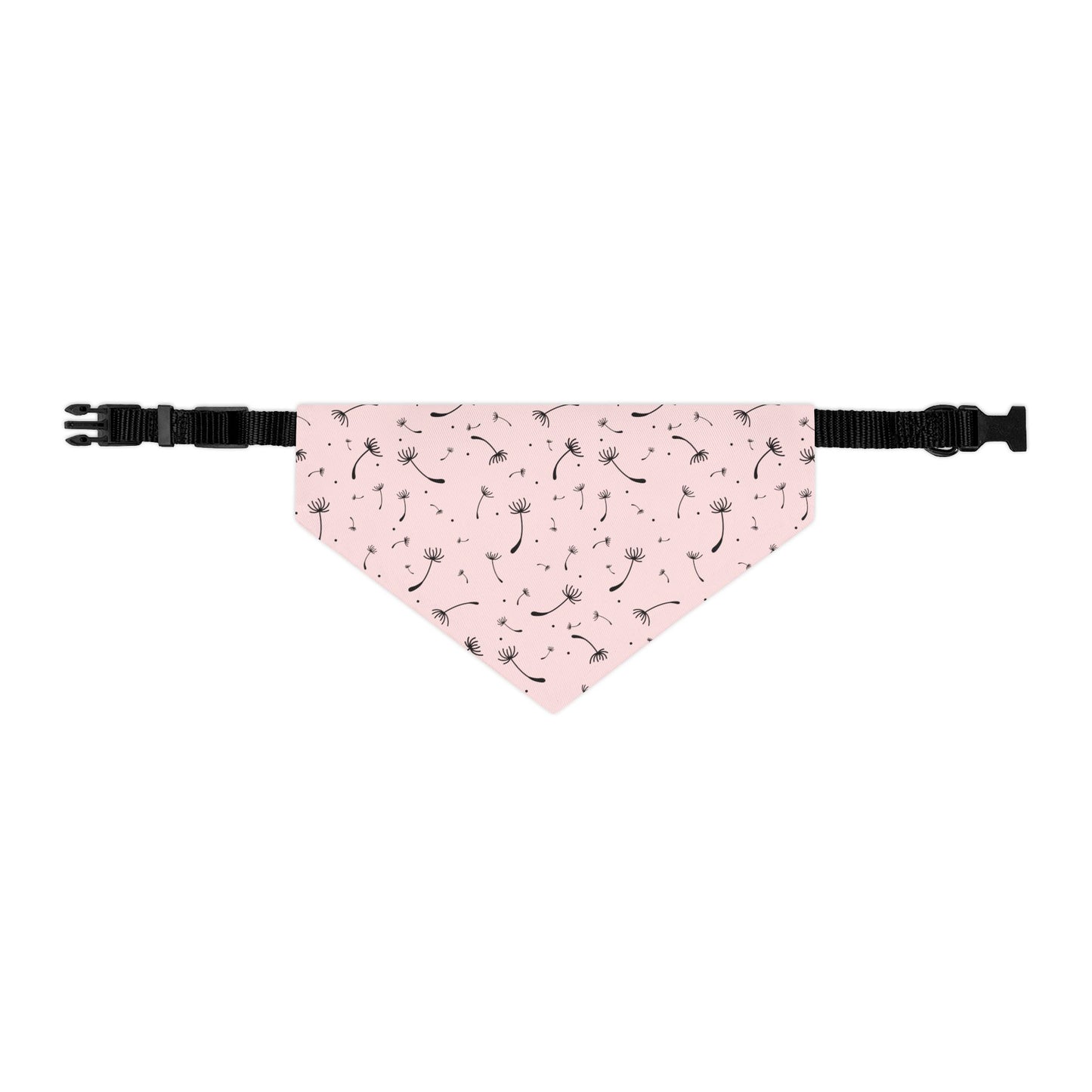 Dog Bandana Name Collar - Blush Pink Whimsical Dandelion Design