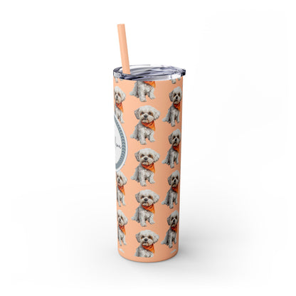 Small Dog Skinny Tumbler with Straw, 20oz