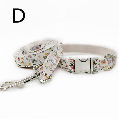 White Flower Leash and Collar | Floral Leash and Collar Set