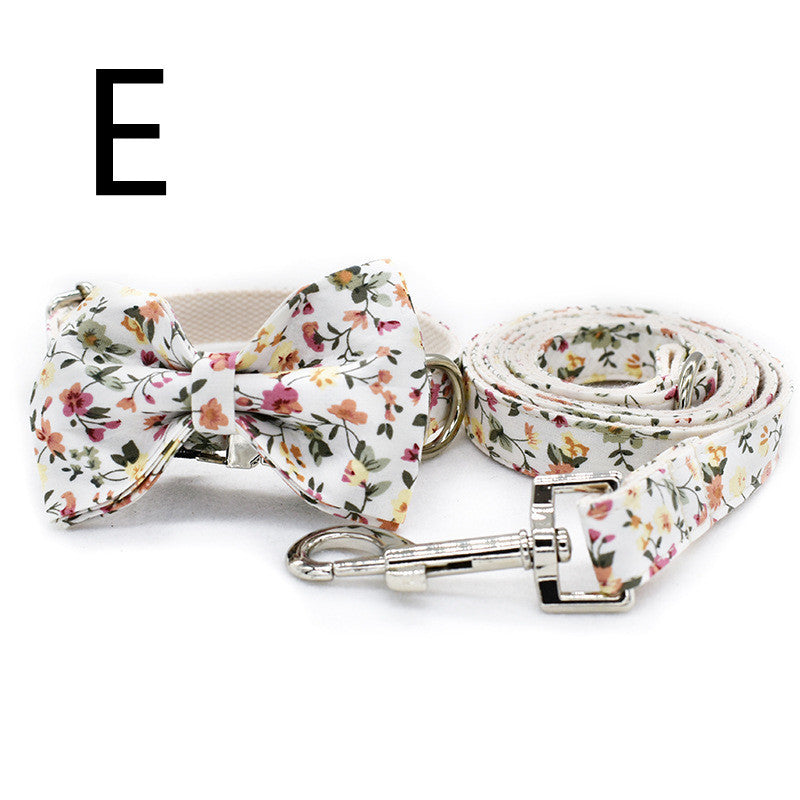 White Flower Leash and Collar | Floral Leash and Collar Set