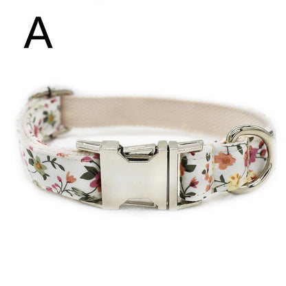 White Flower Leash and Collar | Floral Leash and Collar Set