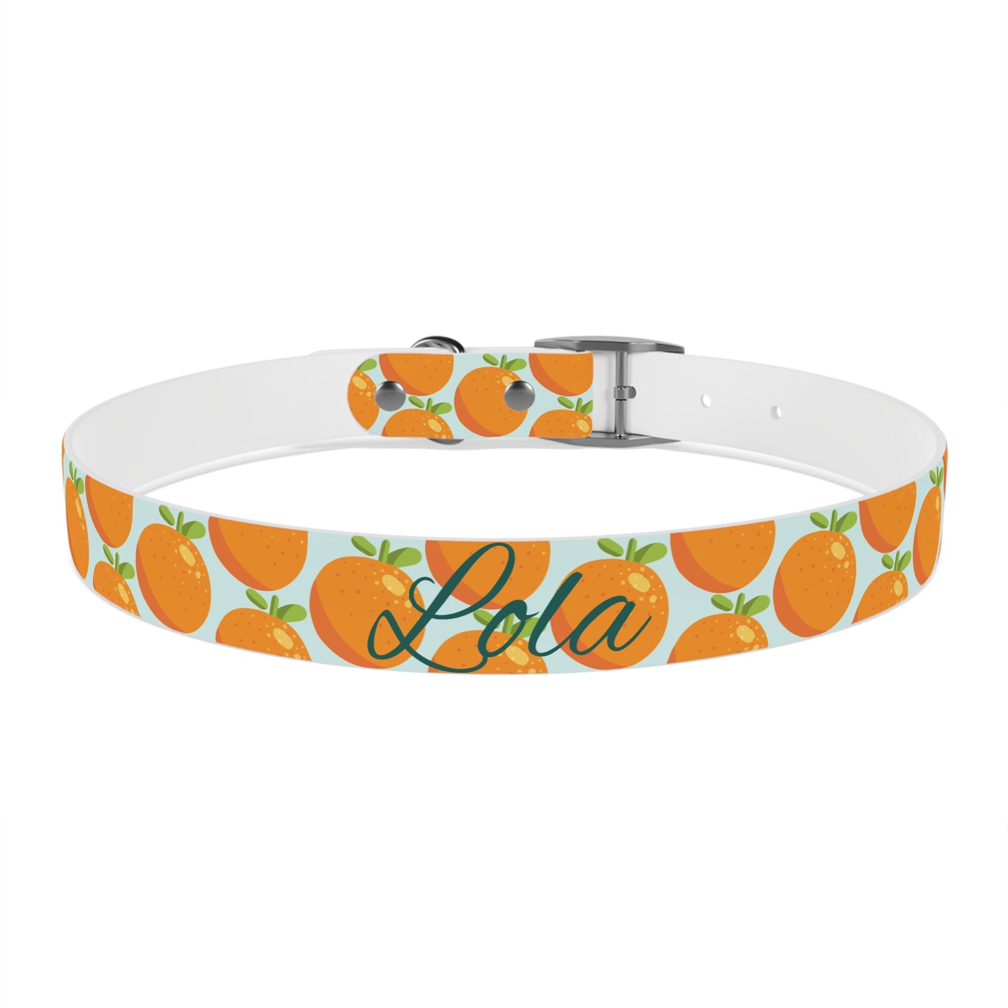 Teal and Orange Waterproof Dog Collar - personalized