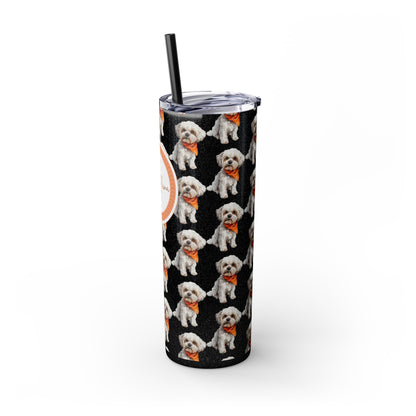 Small Dog Skinny Tumbler with Straw, 20oz