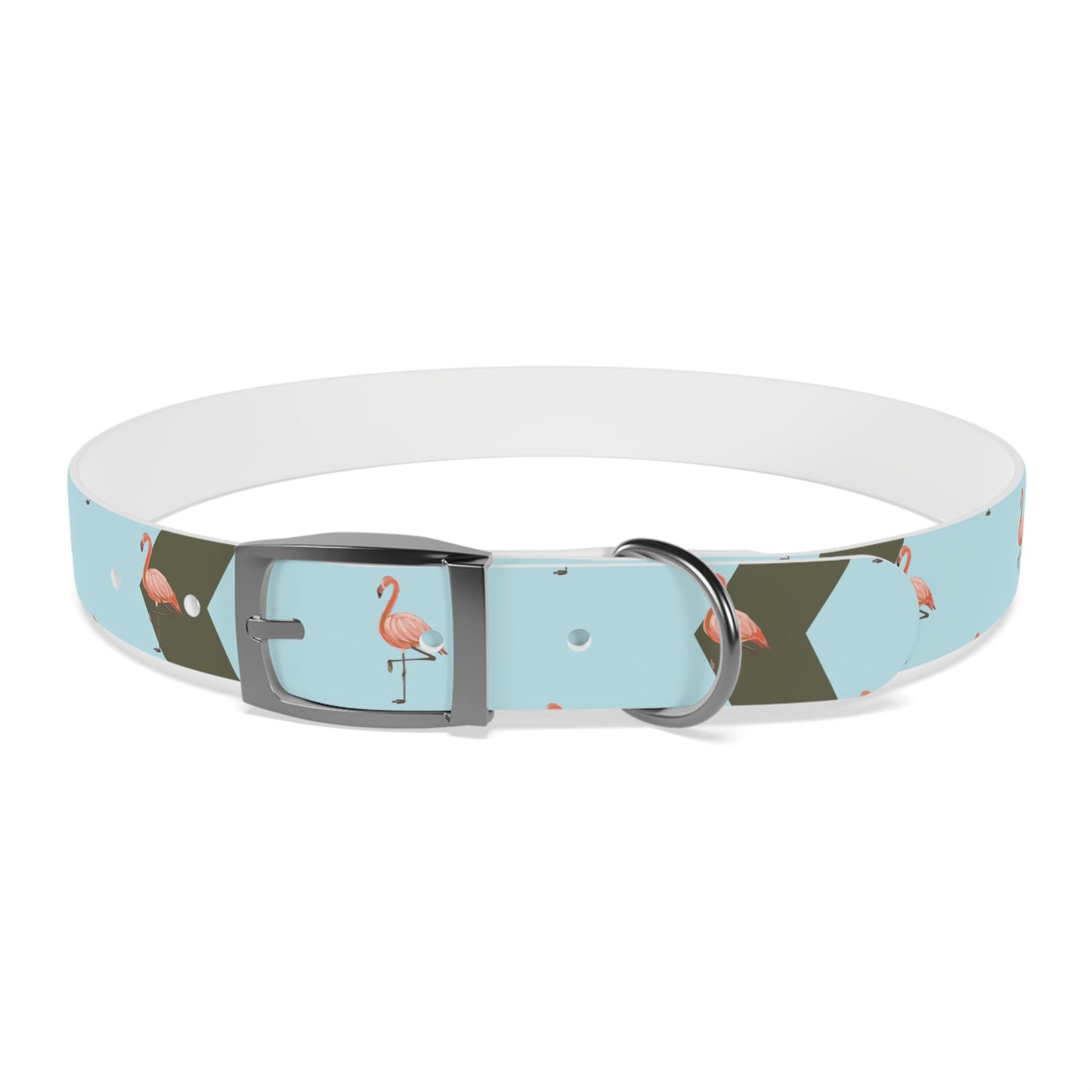 Flamingo Personalized Blue Dog Collar