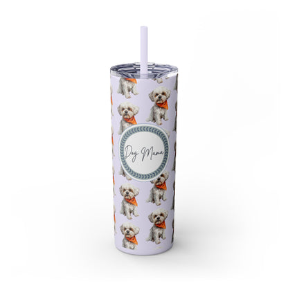 Small Dog Skinny Tumbler with Straw, 20oz