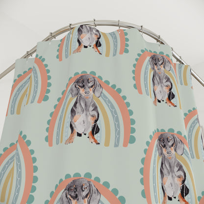 Weiner Dog Shower Curtain, Cute Pet Decor, Bathroom Accessories, Dog Lover Gift, Pet Home Decoration, Fun Bathroom