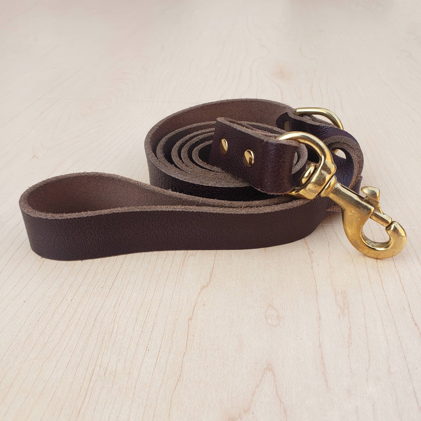 Black Braided Leather Dog Leash 60'' - Made in Canada