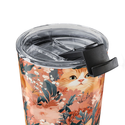 Cat Tumbler 20oz – Floral Cat Print Insulated Tumbler