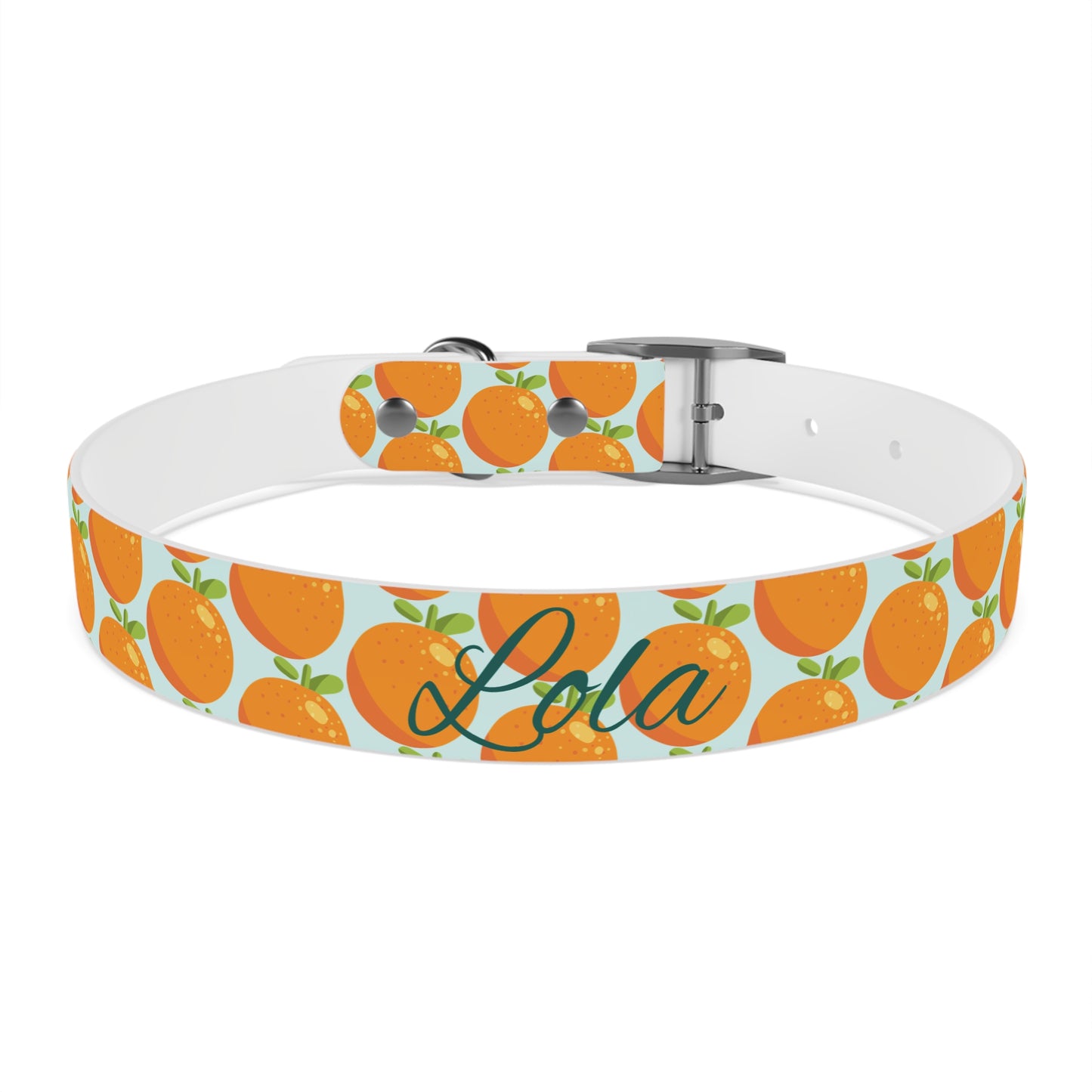 Teal and Orange Waterproof Dog Collar - personalized