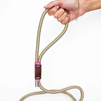 Lila Pawtique Luxury Paracord Rope Style Dog Leash Pinkish