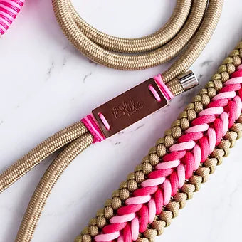 Lila Pawtique Luxury Paracord Rope Style Dog Leash Pinkish