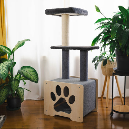 Hut Hideout - Deluxe 3-Level Cat Tree