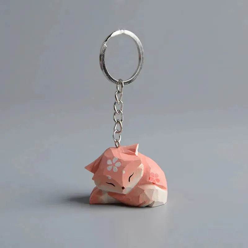 Creative Decorative Hand carved wooden Cat Trinkets Ornaments