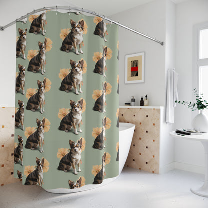 Papillon Dog Shower Curtains, Cute Pet Decor, Bathroom Accessories, Dog Lover Gift, Pet Home Decoration, Fun Bathroom