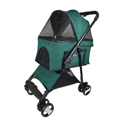 4 Wheel Pet Stroller with Removable Basket