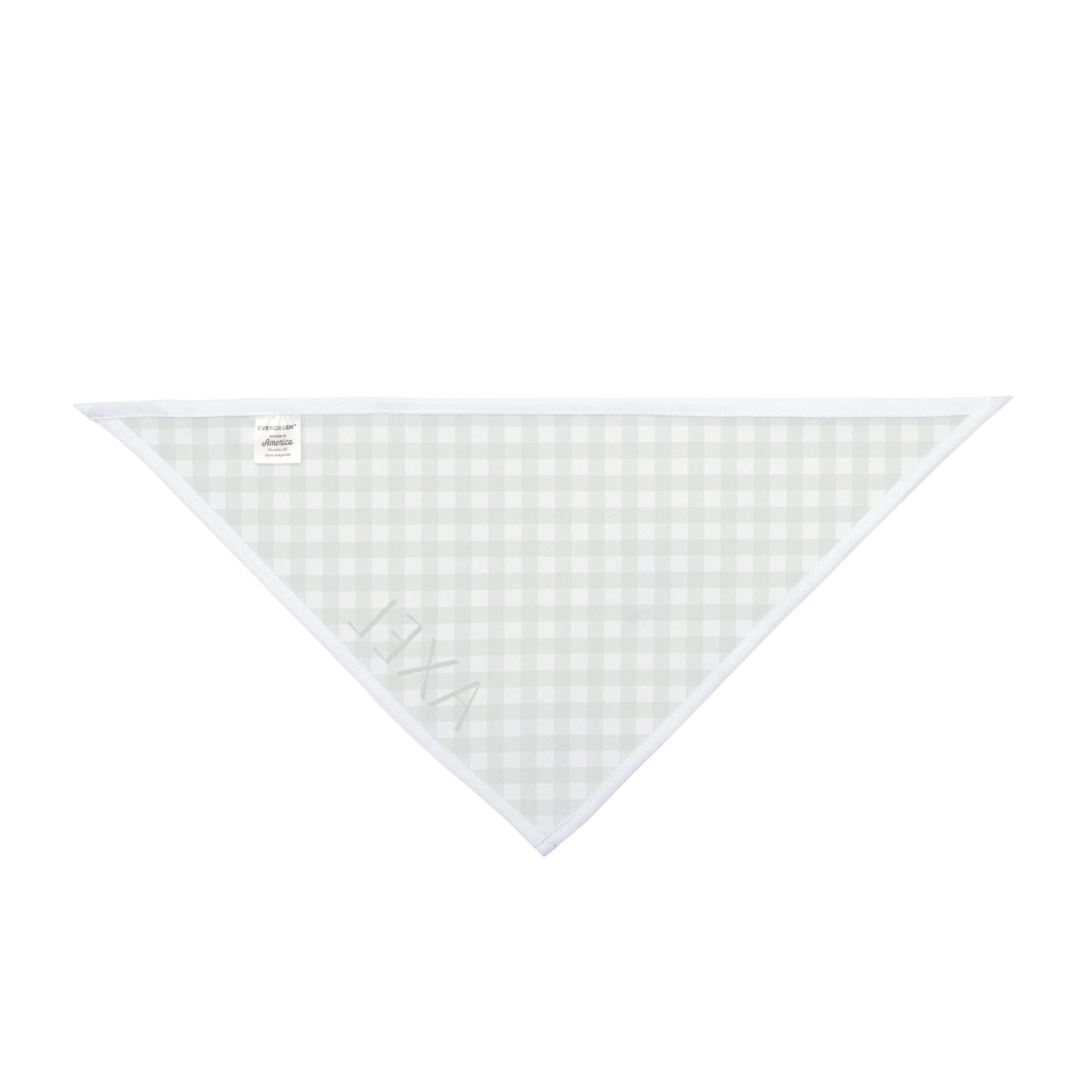 Green Gingham Pet Bandana — Personalized Name Accent