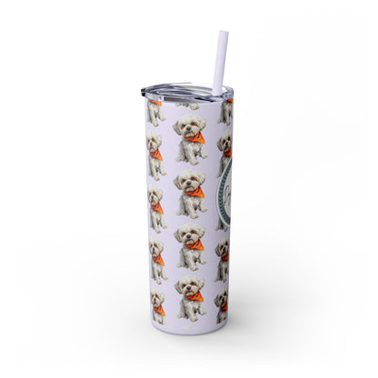 Small Dog Skinny Tumbler with Straw, 20oz