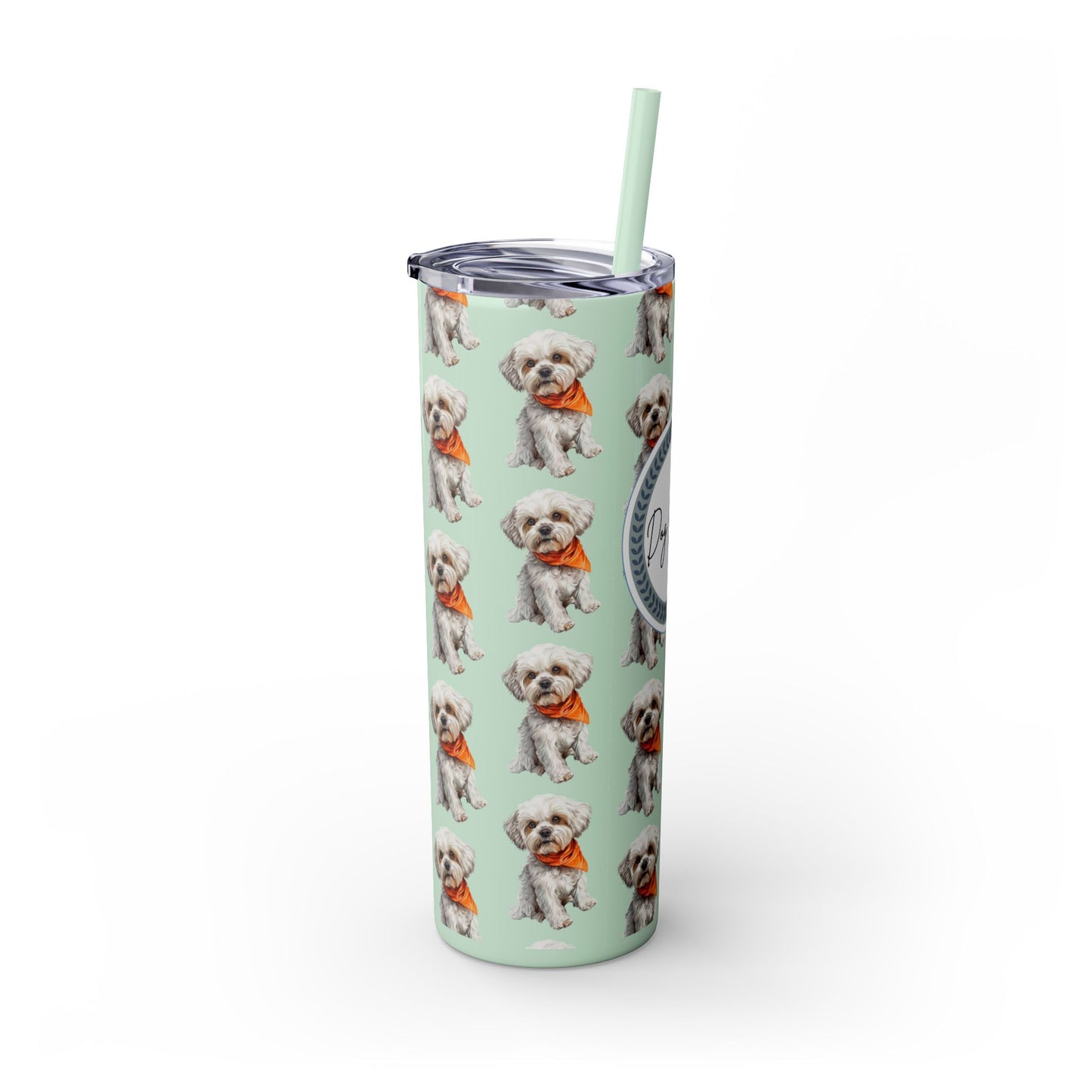 Small Dog Skinny Tumbler with Straw, 20oz