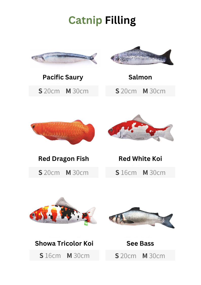 100% Silvervine/Catnip Filled Fish Cuddle Toy