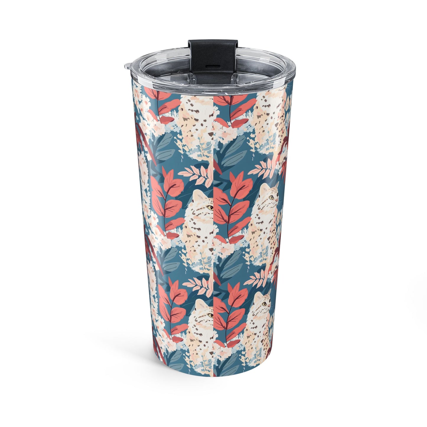 Cat Tumbler 20oz – Floral Cat Print Insulated Tumbler