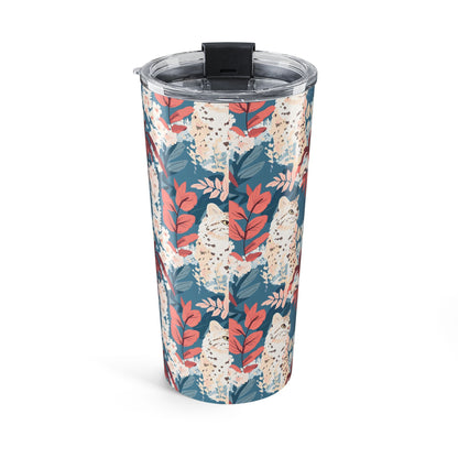 Cat Tumbler 20oz – Floral Cat Print Insulated Tumbler
