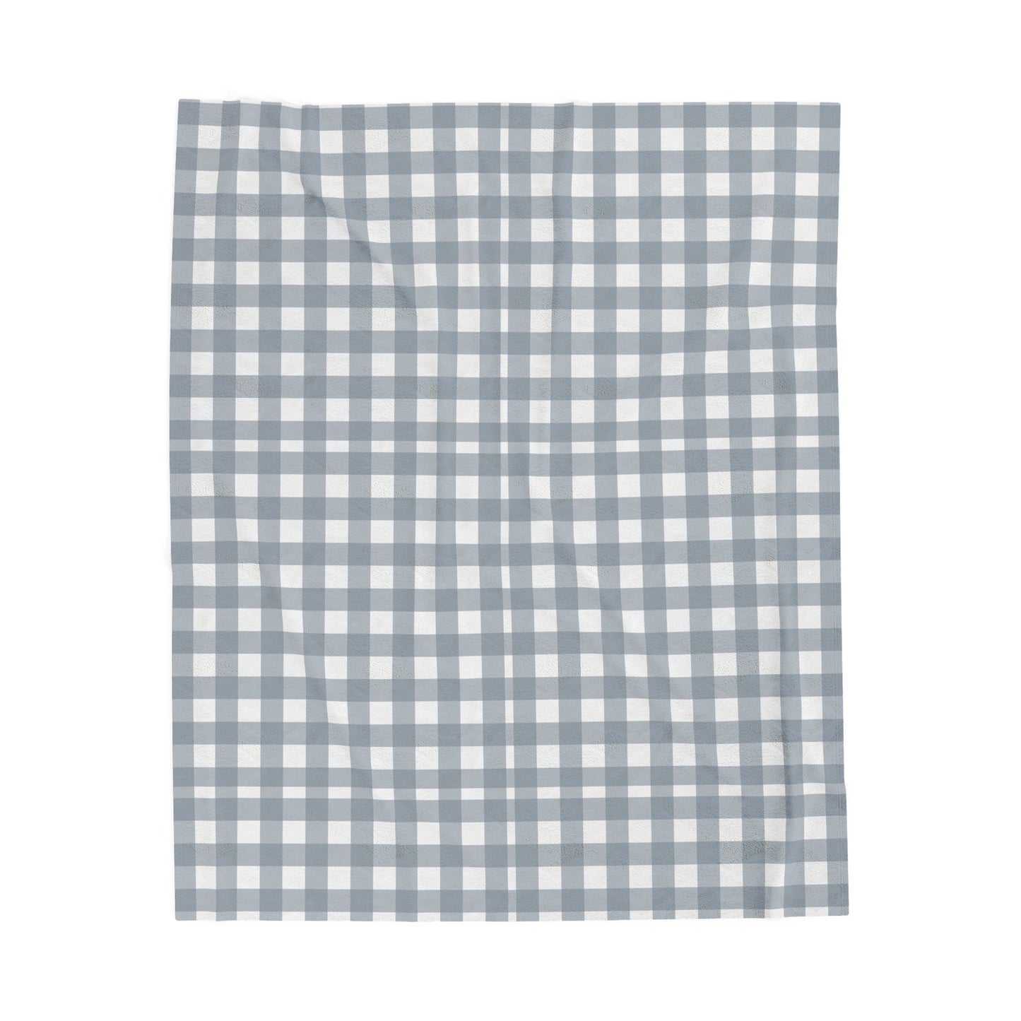 Grey and Blue Checked Pet Blanket - Pet Fleece Blankets