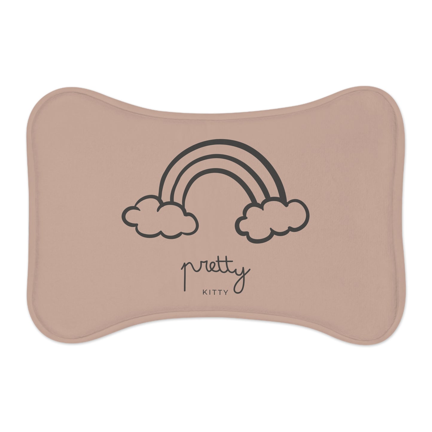 Pet Feeding Mat — Food and Water Placemat | Pretty Kitty Placemat (Beige) for Cats