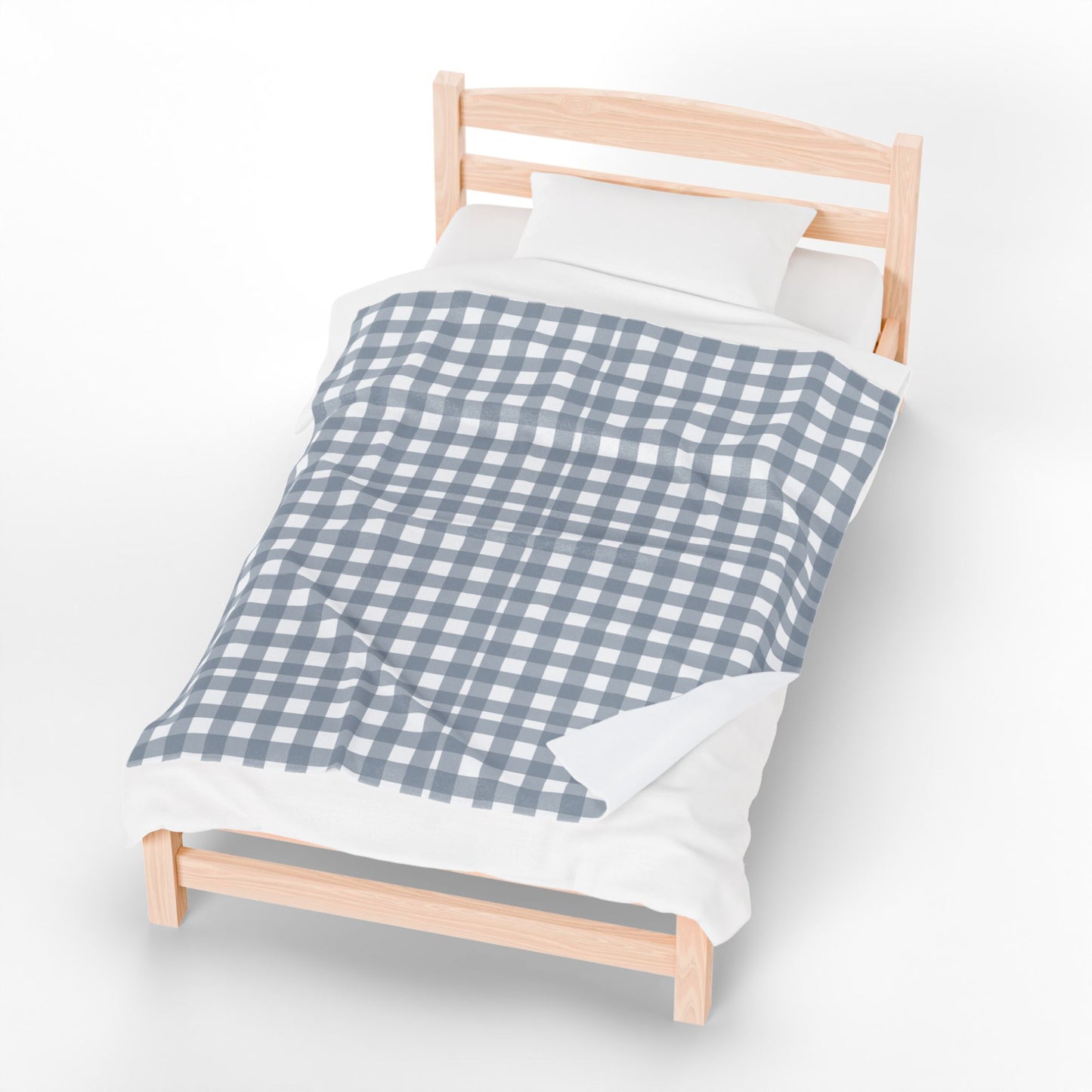 Grey and Blue Checked Pet Blanket - Pet Fleece Blankets