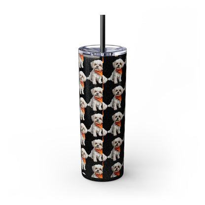 Small Dog Skinny Tumbler with Straw, 20oz