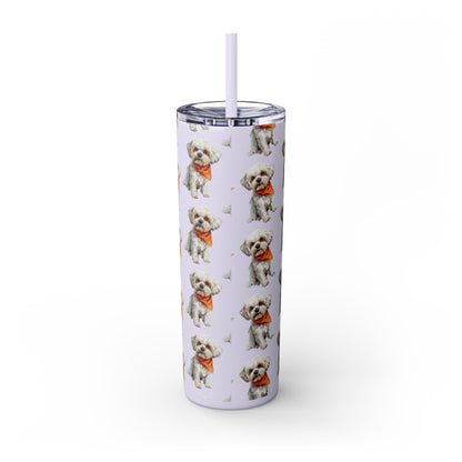 Small Dog Skinny Tumbler with Straw, 20oz