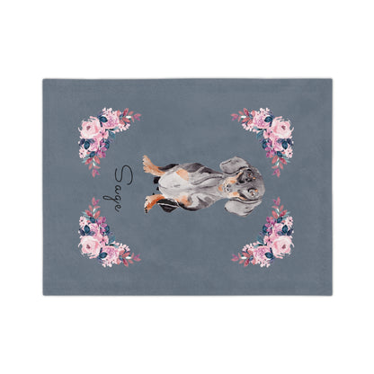 Sausage Dog Baby Blanket Grey | Personalize with Names