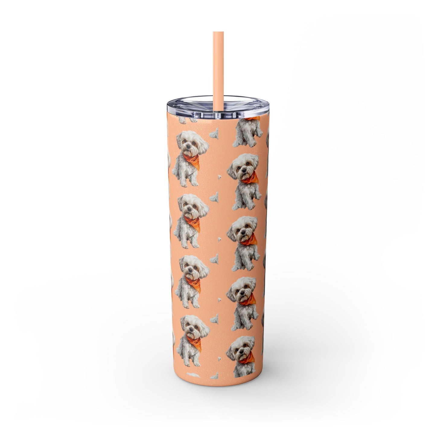 Small Dog Skinny Tumbler with Straw, 20oz