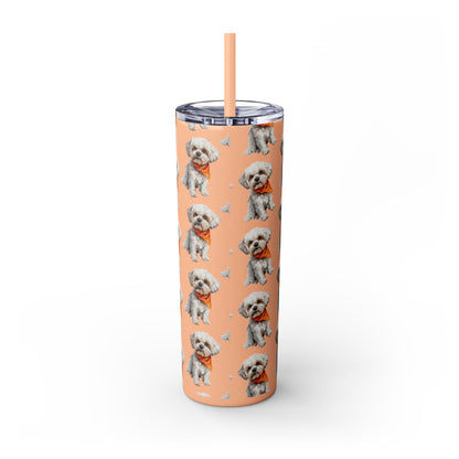 Small Dog Skinny Tumbler with Straw, 20oz