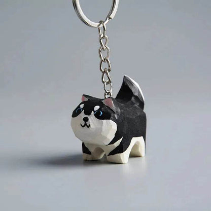 Creative Decorative Hand carved wooden Cat Trinkets Ornaments