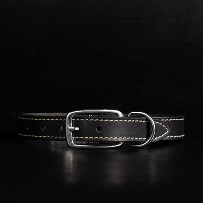 Trailblazer - Cognac Stitched Premium Leather Dog Collar - Made in Canada