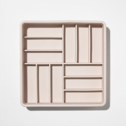 3-in-1 parquet slow feeder bowl - sand