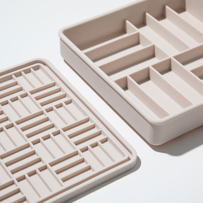 3-in-1 parquet slow feeder bowl - sand