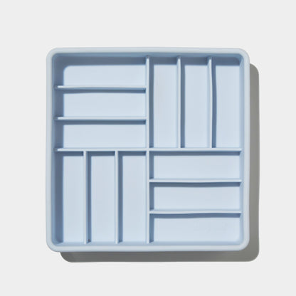 3-in-1 parquet slow feeder bowl - sky