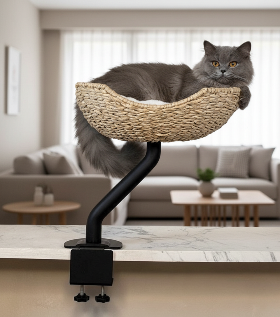 ERGO PURRCH - The Sustainable Desk-Mounted Cat Bed