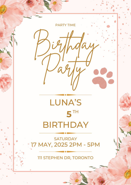 Dog Invitation Editable Template