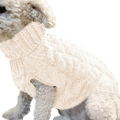 Winter Warm Cable Knit Dog Sweater