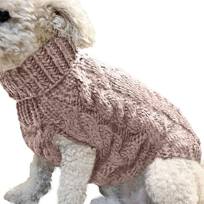 Winter Warm Cable Knit Dog Sweater