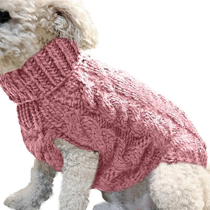 Winter Warm Cable Knit Dog Sweater