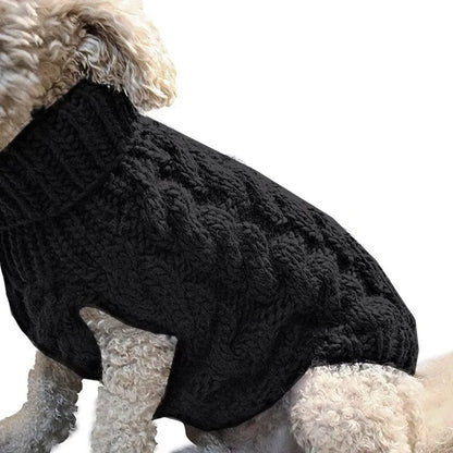 Winter Warm Cable Knit Dog Sweater
