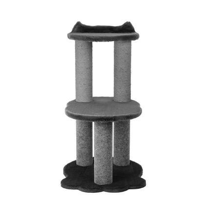 Relaxation - 2-Level Cat Tree - Grey Faux Fur
