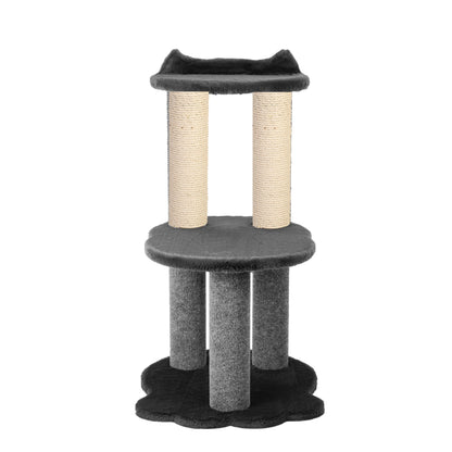 Relaxation - 2-Level Cat Tree - Grey Faux Fur