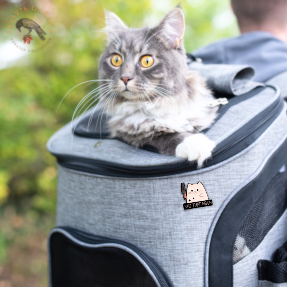 "Say That Again" Stabby Cat | Collectible Pin