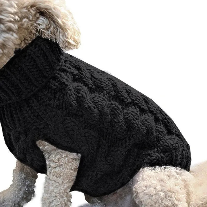 Winter Warm Cable Knit Dog Sweater