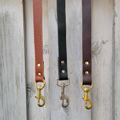 Black Braided Leather Dog Leash 60'' - Made in Canada