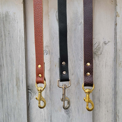 Cognac Braided Leather Dog Leash 60'' - Made in Canada